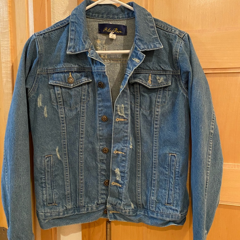 Blue Rain Distressed Jean Jacket